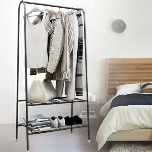 철제 스탠드 옷걸이 2단 행거