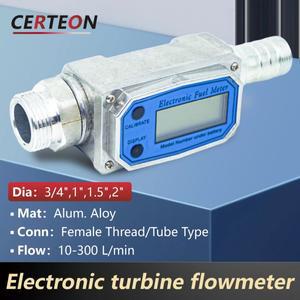 알루미늄 스틸 전자식 터빈 유량계 물 경유 휘발유 액체용 6 1 1.5 2인치 외부 나사 디지털 디스플레이 순