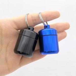 방수약통 알루미늄 합금 알약 체인 홀더 작은 상자 케이스 방수 주최자 Stonego 휴대용