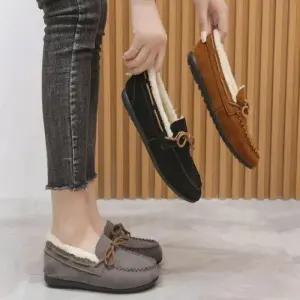 여성 퍼 폭시한 털신 겨울 안감 모카신 3컬러 털로퍼