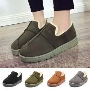 카키색 블로퍼 겨울 스웨이드 여성 로퍼퍼 털신발 털신발 로퍼퍼부츠 털실내화슬리퍼