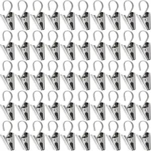 타이니터 50 PCS 스테인리스 스틸 커튼 후크 클립 막대 걸이용 S 사진 홈 데코 야외 크리스마스 파티