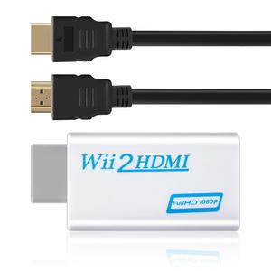 LongLongJin wii to hdmi 어댑터 1080P, 오디오 잭 포함, Wii, U, HDTV, 1.5m(5피트) 케이블, Wi-Fi 콘솔에 컨버터 연결, 모든 디스플레이 모드 720P, NTS