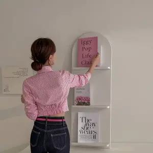 [다바걸]콤스트라이프크롭셔츠