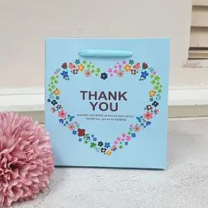 플라워땡큐 쇼핑백 블루 소 20개/미니/종이/가방/선물/예쁜/선물용/종이백/귀여운/종이가방/고급