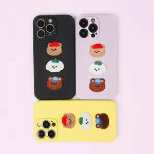 (갤노트)코튼 굿프렌즈 곰돌이패치 컬러 소프트케이스