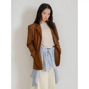 [올리브데올리브](광주신세계)싱글 쓰리버튼 스웨이드 자켓 OL6XJ880