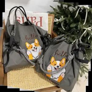 보스톤백 크로스 숄더 캐주얼 스트릿자수에코백