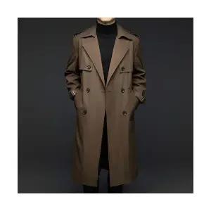원더우면 남성 트렌치 정장 칼라 슬림핏 무릎 롱 봄가을 캐주얼 코트 OPH3
