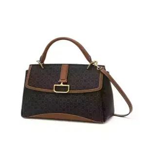 닥스 ACC 25FW 버크백샬롯 세인트바넷 패턴 브라운 가죽 배색 토트백 M DCBA5F869W3