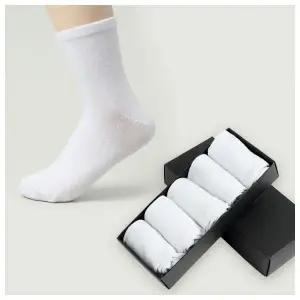 스탠다드 남성 중목 양말 5켤레(화이트)