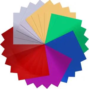 WOWOSS 금속 호일 종이접기 종이 세트 예술 및 공예용 반짝이는 거울 접이식 시트 스크랩북 DIY 카드 제작