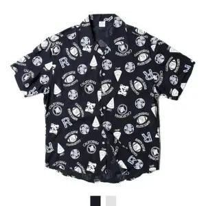 BS 캘리포니아 프린팅 오픈카라 반팔셔츠 린넨남방