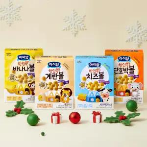 아이얌 한입쏙 볼과자 세트 (계란, 치즈, 단호박, 바나나 각 2개씩 총 8개)