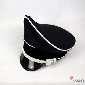 재연 코스프레 독일 M32 엘리트 Whipcord 장교 모자 W 흰색 턱 파이프 실버 코드