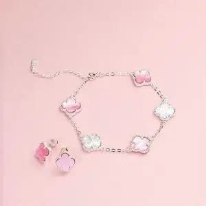 [NS홈쇼핑](베)넬]2종]S925 행운 핑크 클로버 리프 팔찌+귀걸이[35737079]