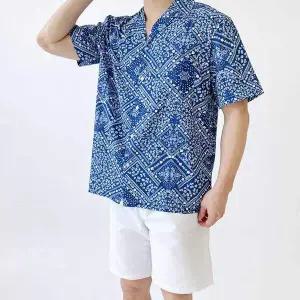 반팔남방 셔츠 비치 바캉스 남자 웨어 에스닉 여름 남자래쉬가드