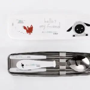 알프스팜 프랜즈 스텐 스푼 젓가락 케이스 세트 어린이 유아용 수저 숟가락 도시락 통