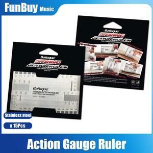 15PCS 기타 스트링 액션 게이지 눈금자 바로크 기타베이스 피치 현악기 용 Luthier 도구
