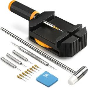 JOREST 시계 링크 제거 키트 팔찌 조정 및 교체용 크기 도구 스트랩용 핀 제거기 조정기 수리용 망치 밴드