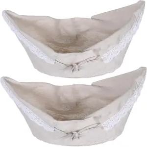 토얀도나 2개 수납 바구니 라이너 천 교체 타원형 패브릭 인서트 위커 농가용 와이어 피크닉 액세서리