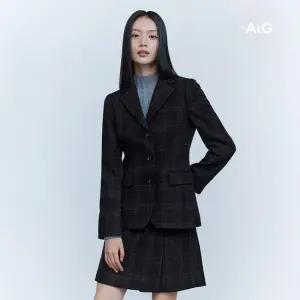 더엣지 울혼방 타탄 체크 자켓