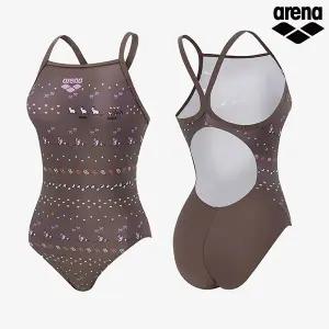 아레나 여성수영복 컬리팜 원피스 드롭백 A6SL1LO01MCA