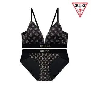 게스언더웨어/D813 BK 글로벌 로고패턴 브라렛+여성팬티세트 GDWBR813