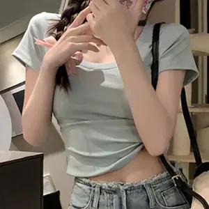 U넥 SM43YC76 베이직 무지 캡소매 크롭반팔티셔츠 NF-20