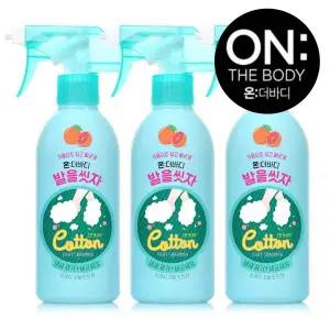 온더바디 발을씻자 코튼풋 샴푸 385ml 3개 자몽민트향 풋케어 풋워시 발세정제 스파