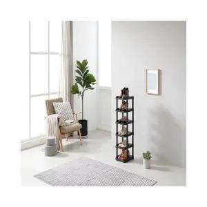 6단 플라스틱 루미나D 공간활용 신발장 다용도