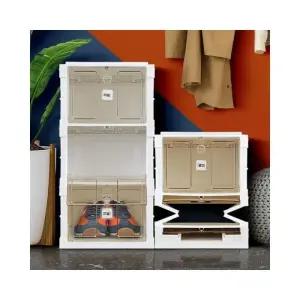 오픈틈새 좁은 슬림미니 루미나D 접이식신발장 현관수납장 3단