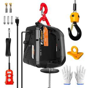 [미국배송] FITHOIST 1100LBS 전동 호이스트 윈치 2-IN-1 | 110V 1500W 휴대용 수동 및 리모컨 리프팅 파워 16피트 /분 수직 수평 리프트 견인 리프팅을 위한 과부하 보호