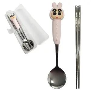 마리빙 케이스 입체 성인 1P 토끼 짱구 숟가락젓세트 수저 휴대용