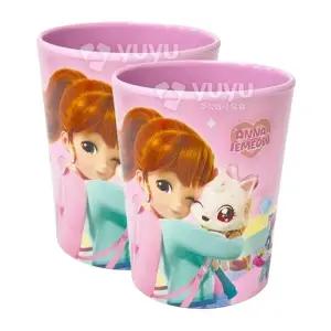 마리빙 유치원 위시캣 욕실컵 어린이집물컵 캐릭터 양치컵 2P 플라스틱컵 280ml