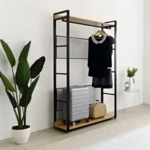 BS 2단 1200 드레스장 행거옷장 철제 장롱 옷걸이 인테리어옷걸이 조립식옷걸이 스틸옷장