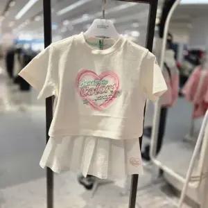 [갤러리아] 베네통키즈  26S/S 썸머5부크롭티시어서커플리츠스커트 QATS17631/SK096IW