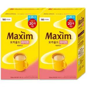 갤러리아 맥심 모카골드 라이트 커피믹스 180Tx2개