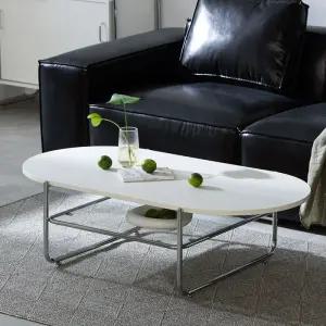 앳홈 모던 스틸 거실테이블 타원형 W1200