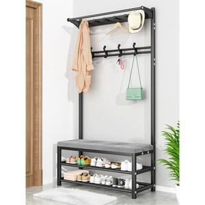 현관 옷걸이 신발장 철제 틈새 수납의자 외투 거실 수납 원룸 목재 벤치형