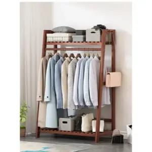 원목행거 옷걸이 수납 선반 장롱 옷장 A. 월넛 100cm