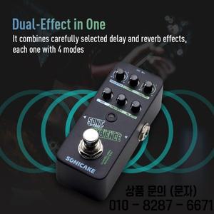 SONICAKE Sonic Ambience 멀티 모드 탭 템포 지연 및 리버브 2 in 1 기타 베이스 효과 페달 QSS 16