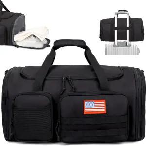 여행용 전술 더플백 남성 체육관 더플을 위한 확장 가능한 52L 대형 젖은 포켓 다기능 휴대용 가방 위켄더