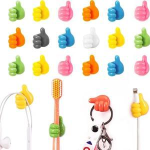 10pcs 벽 후크 실리콘 엄지 자체 접착 케이블 클립 키 후크 다기능 걸이 보관