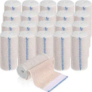 다리 무릎 발목 손목 팔꿈치 어깨 운동용 신축성 붕대 20팩 4인치 탄력 랩 양쪽 끝에 셀프 클로저가 있는