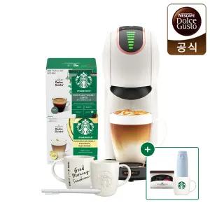 [써모스텀블러] 돌체구스토 캡슐 커피머신 지니오 S 쉐어 스타벅스 앳홈 팩 크림 (+캡슐6p틴케이스 + 카푸치노 머그370ml+써모스 캐리 루프 텀블러)