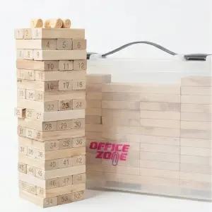 나무 블럭쌓기 젠가 보관 케이스 세트 보드 게임 54PCS 우드/