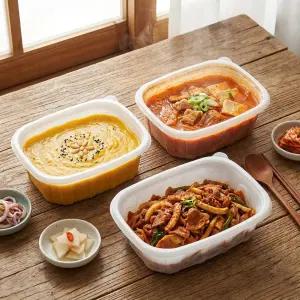 국내생산 포장용기 죽용기 대/중/소 용기+뚜껑 모음