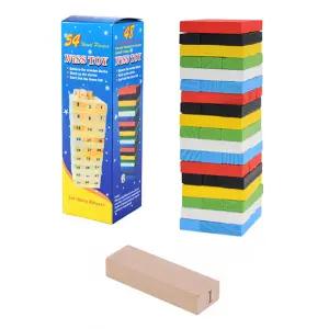 맥킨더 나무쌓기게임, 7.5x2.5x1.5t 칼라 나무블럭 W084