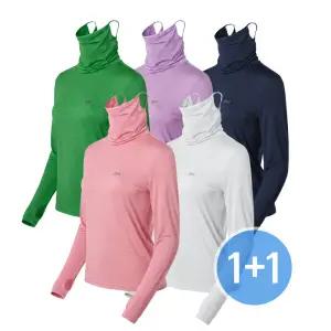 1+  1 여름 여성 엄지홀 마스크 티셔츠 쿨 냉감 티 작업복 긴팔 골프이너웨어 434